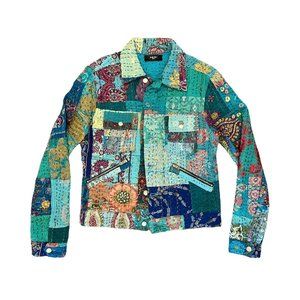 Amiri Embroidered Upcycled Patchwork Trucker Jacket